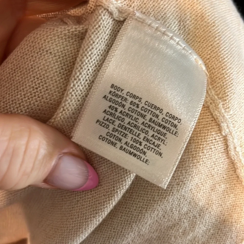 Anthropologie Angel of the North Sweater Lace Tunic Size Small Camel Cream